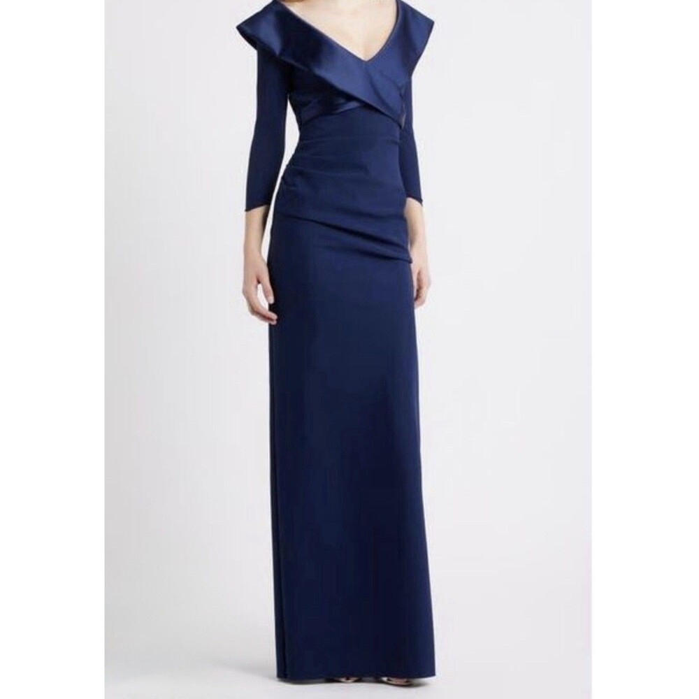 Chiara Boni La Petite Robe Suli Ra Wrap Column Blu Notte Women’s Dress Size 50